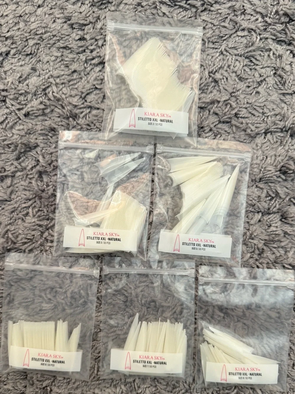 Kiara Sky Clear/White Stiletto-XXL Nail Tips Pack